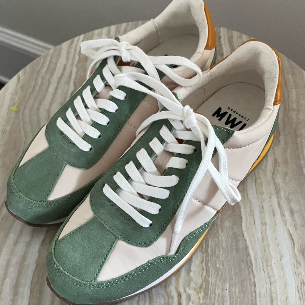 New Madewell League Sneakers in Washed Nubuck and Suede